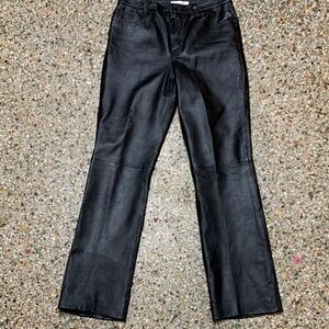Spiegel Midnight Black Wide Leg Leather Pants